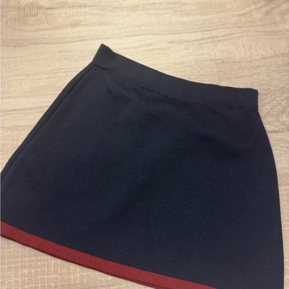 Zara Black and Red Knit Cardigan and matching skirt with Gold Accents - Picture 2 of 4